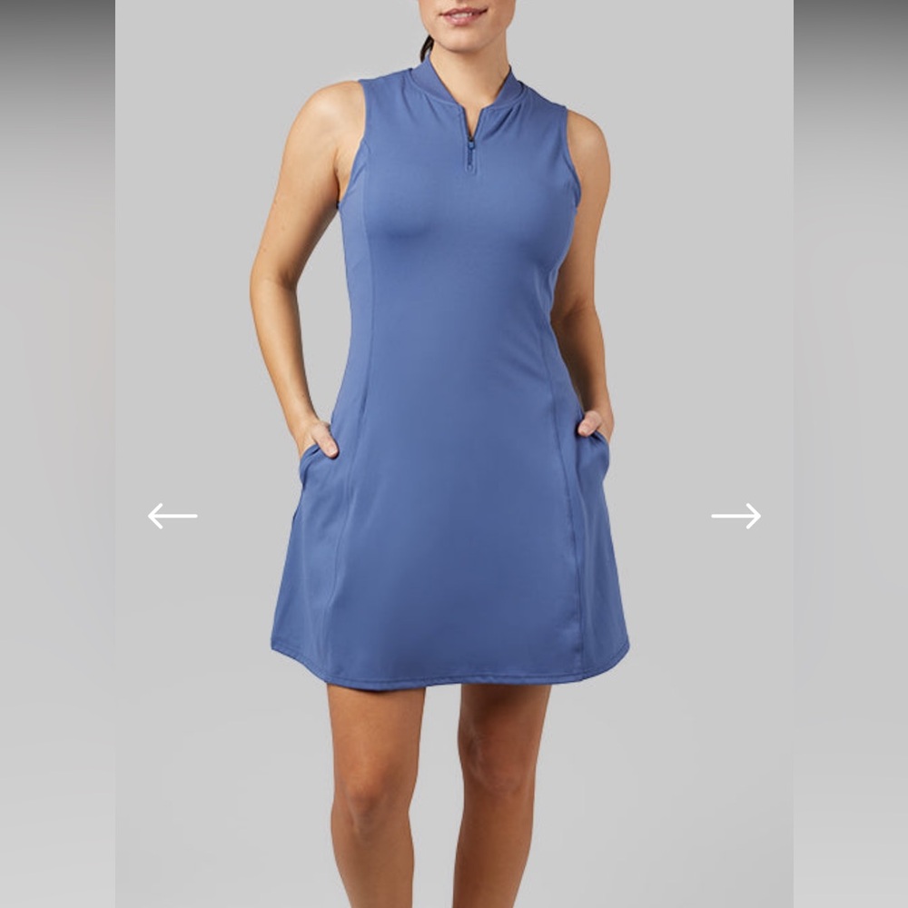 32 Degrees Blue Sleeveless Mock Neck Athletic Dress (A)